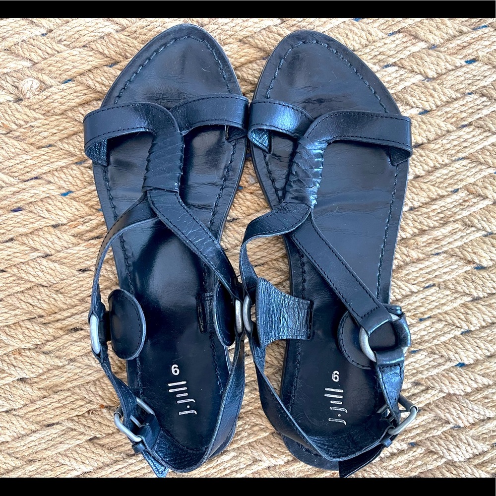 Black Leather Sandals